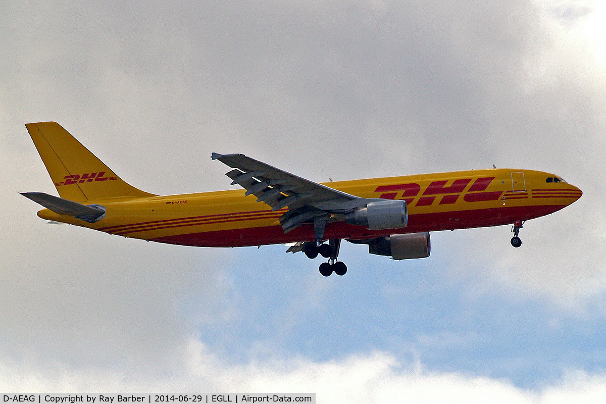 D-AEAG, 1991 Airbus A300B4-622R(F) C/N 621, Airbus A300B4-622R [621] (DHL) Home~G 29/06/2014. On approach 27L.