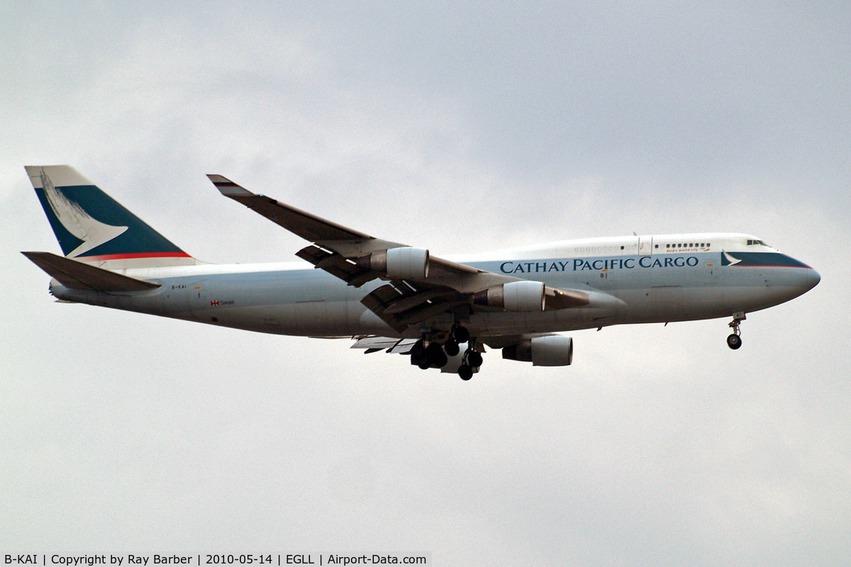 B-KAI, 1994 Boeing 747-412 C/N 27217, Boeing 747-412BCF [27217] (Cathay Pacific Airways) Home~G 14/05/2010. On approach 27L.