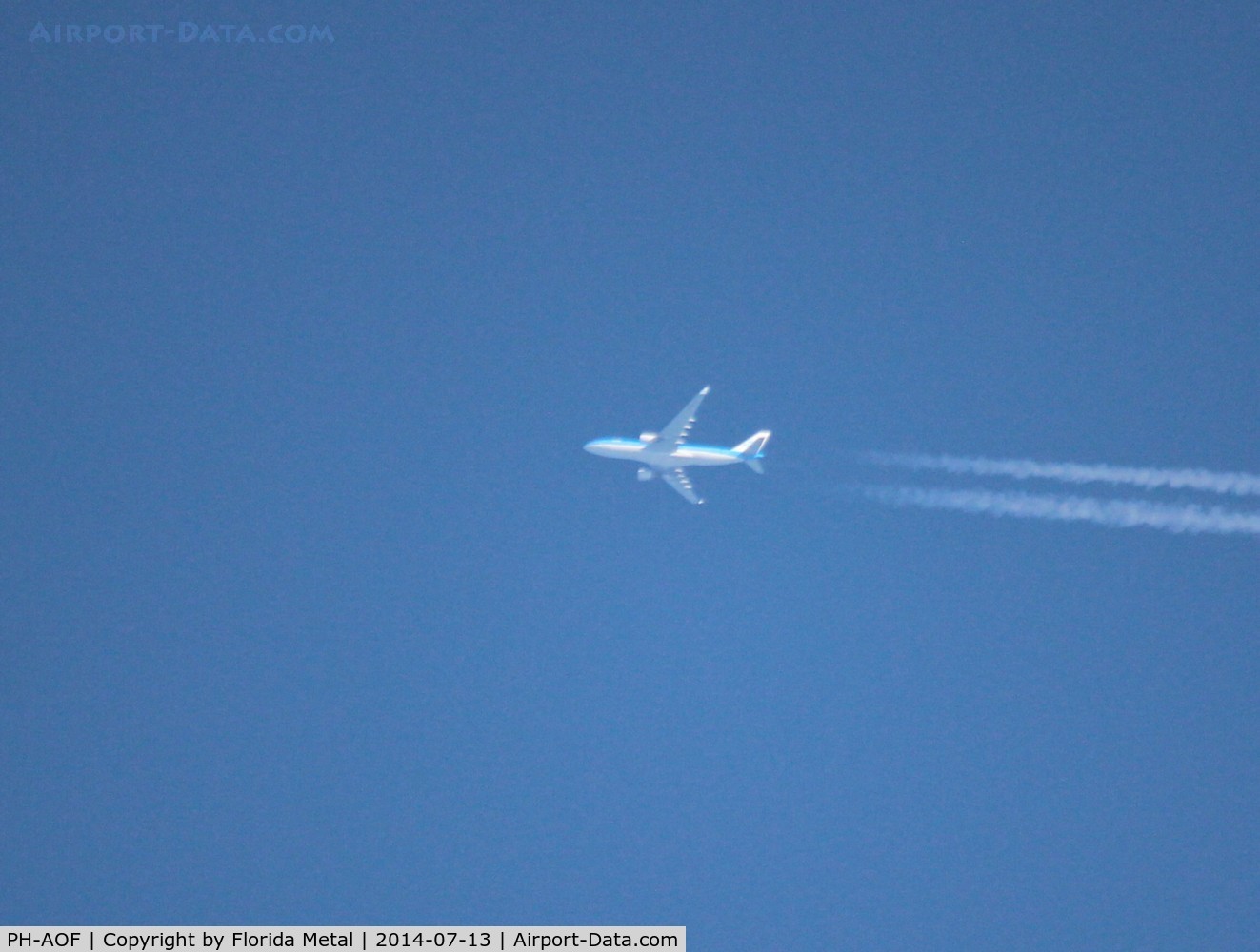 PH-AOF, 2006 Airbus A330-203 C/N 801, KLM A330-200 flying DFW-AMS 36,000 ft over Michigan