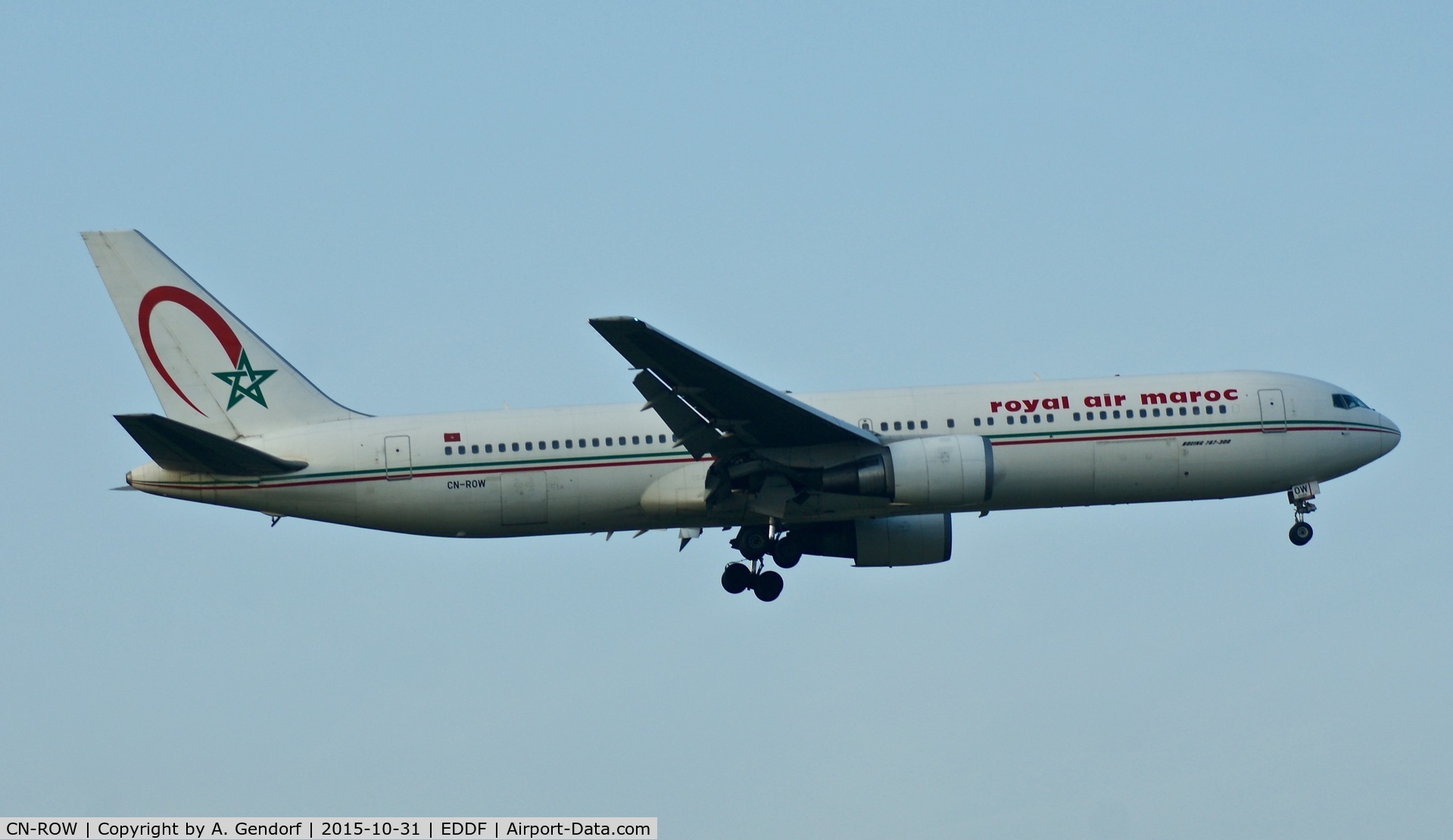 CN-ROW, 1999 Boeing 767-343/ER C/N 30008, Royal Air Maroc, is here on short finals at Frankfurt Rhein/Main(EDDF)