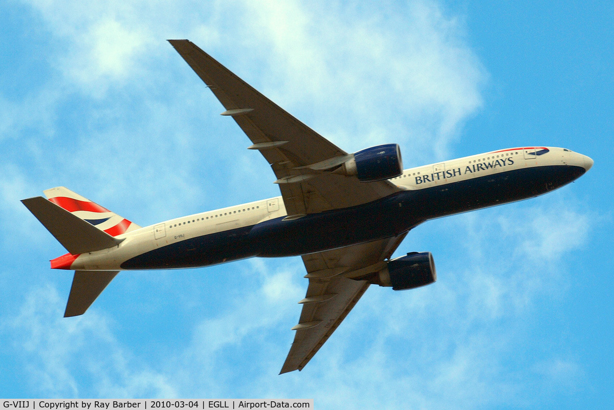 G-VIIJ, 1997 Boeing 777-236/ER C/N 27492, Boeing 777-236ER [27492] (British Airways) Home~G 04/03/2010 Departing 9R.