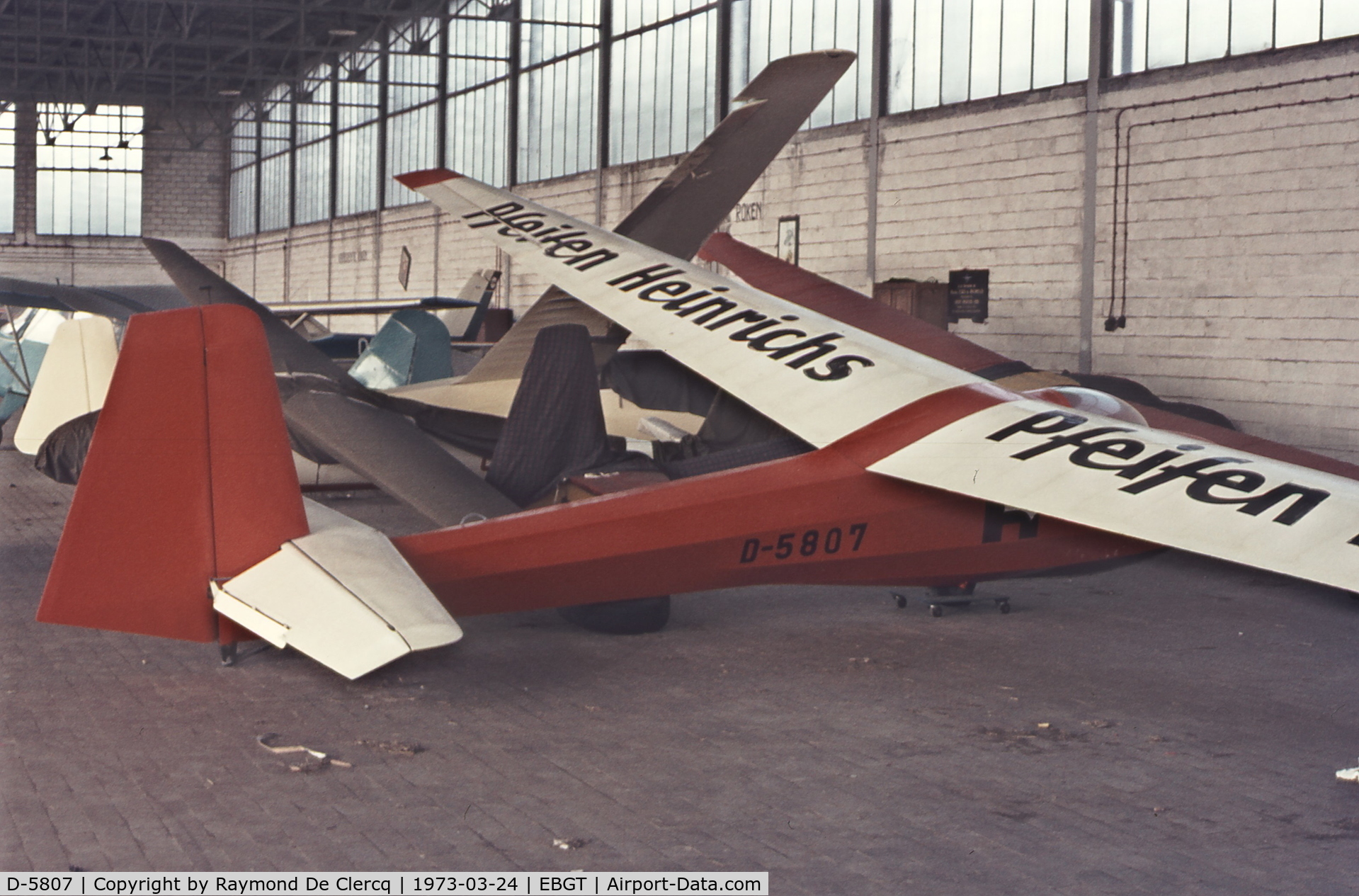 D-5807, Schleicher Ka-8B C/N 8449, Airfield Ghent 1973.