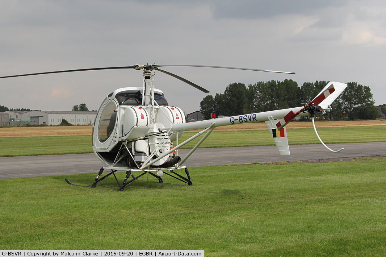 G-BSVR, 1986 Schweizer 269C C/N S-1236, Schweizer 269C at The Real Aeroplane Club's Helicopter Fly-In, Breighton Airfield, September 20th 2015.