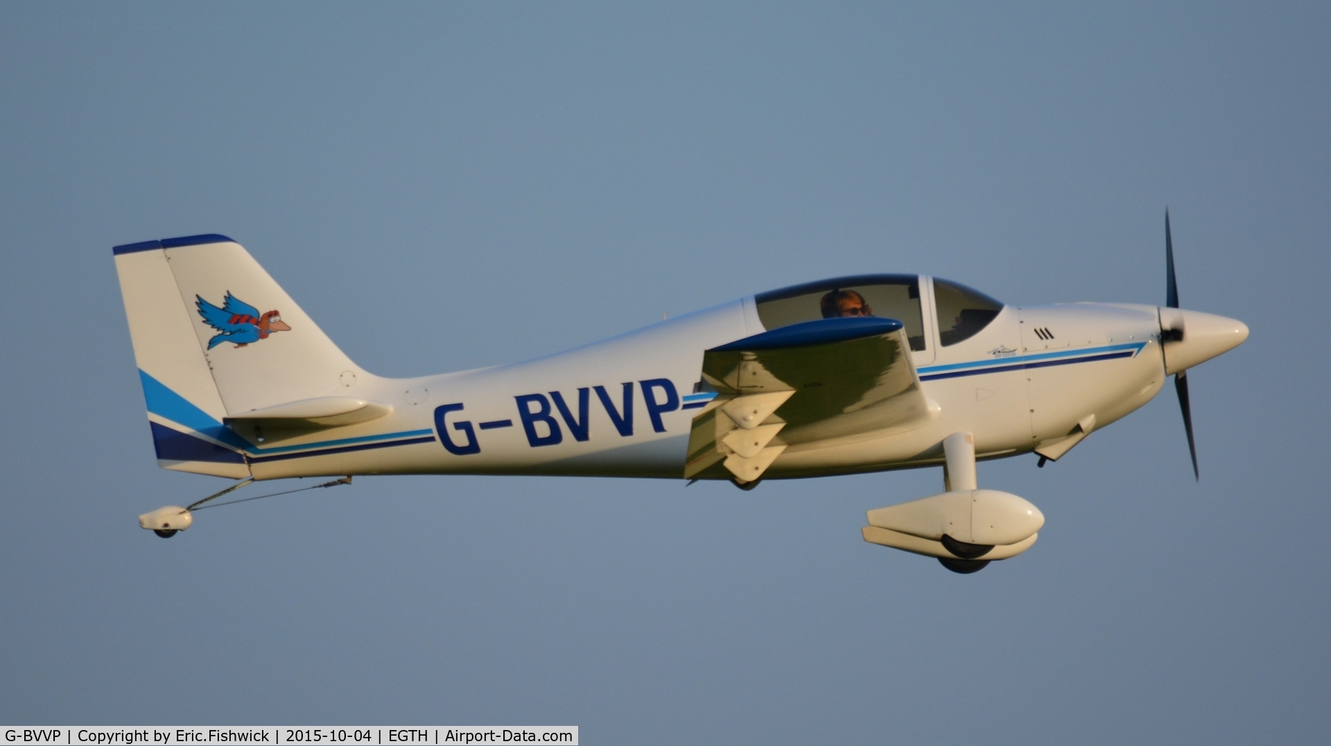 G-BVVP, 1996 Europa Tri-Gear C/N PFA 247-12697, 42. G-BVVP departing The Shuttleworth 'Uncovered' Airshow (Finale,) Oct. 2015.