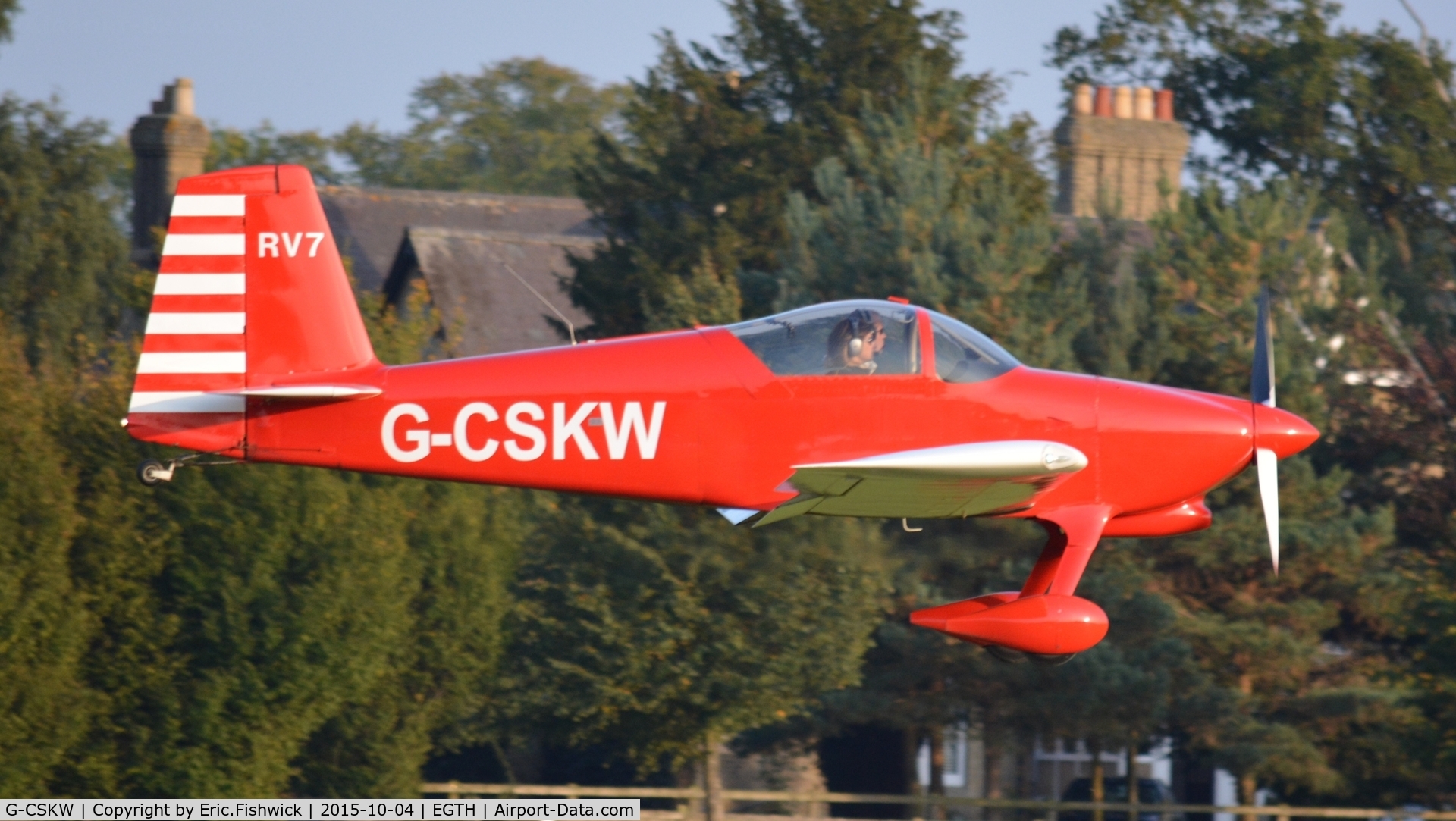 G-CSKW, 2006 Vans RV-7 C/N PFA 323-14045, 42. G-CSKW departing The Shuttleworth 'Uncovered' Airshow (Finale,) Oct. 2015.