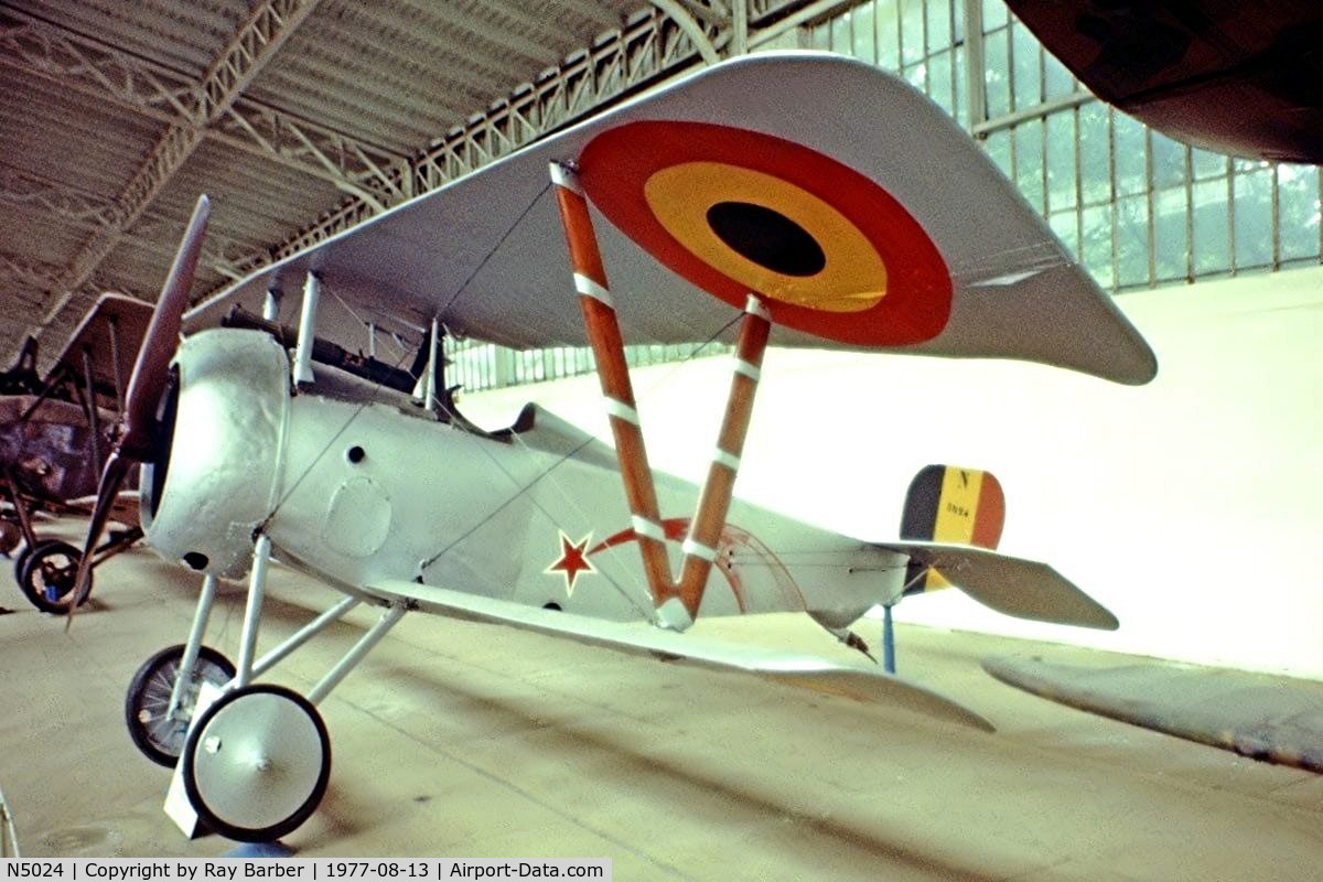 N5024, Nieuport 23 C-1 C/N 064, Nieuport 23C-1 [742] Brussels Museum~OO 13/08/1977. From a slide.