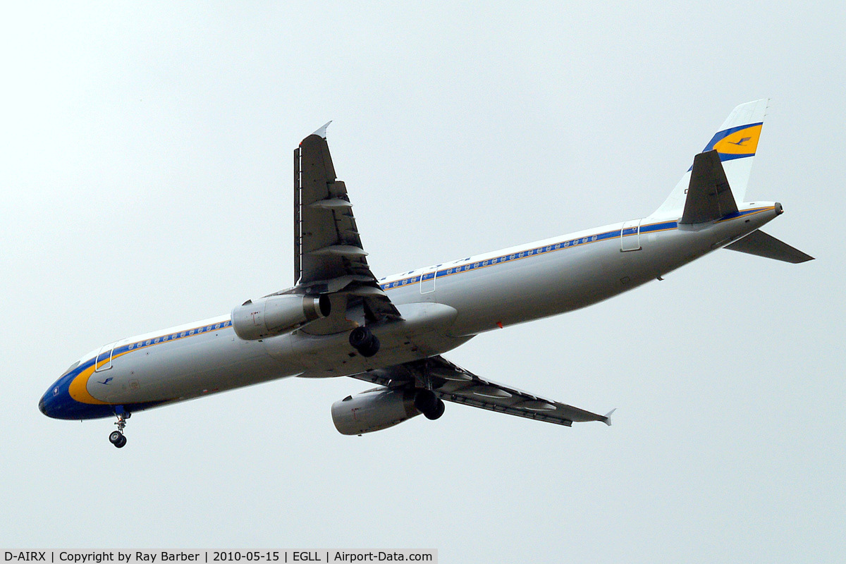 D-AIRX, 1998 Airbus A321-131 C/N 0887, Airbus A321-131 [0887] (Lufthansa) Home~G 15/05/2010. On approach 27R .
