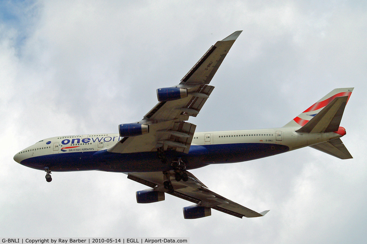 G-BNLI, 1990 Boeing 747-436 C/N 24051, Boeing 747-436 [24051] (British Airways) Home~G 14/05/2010. On approach 27R.