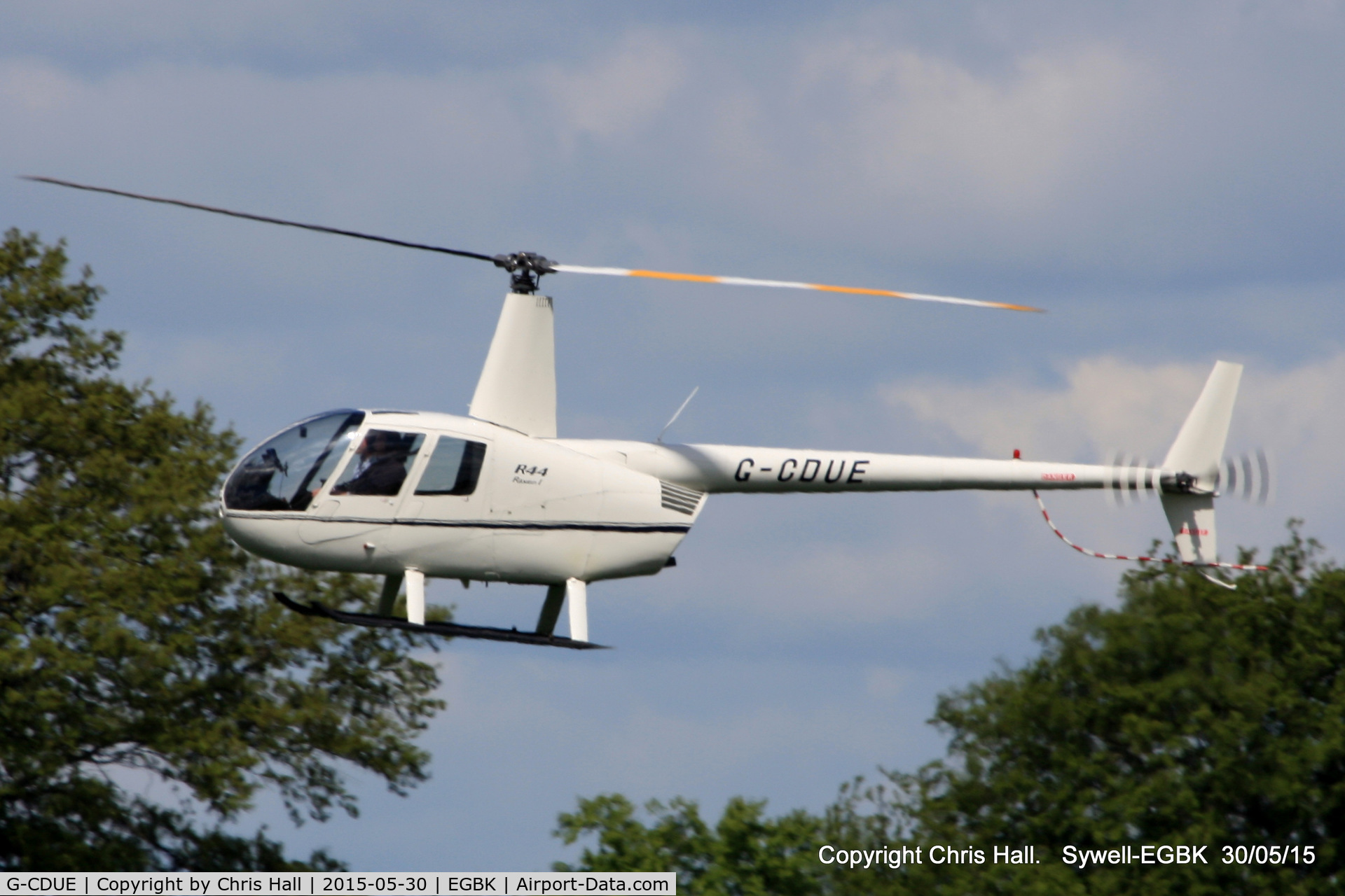 G-CDUE, 2005 Robinson R44 Raven C/N 1549, at Aeroexpo 2015
