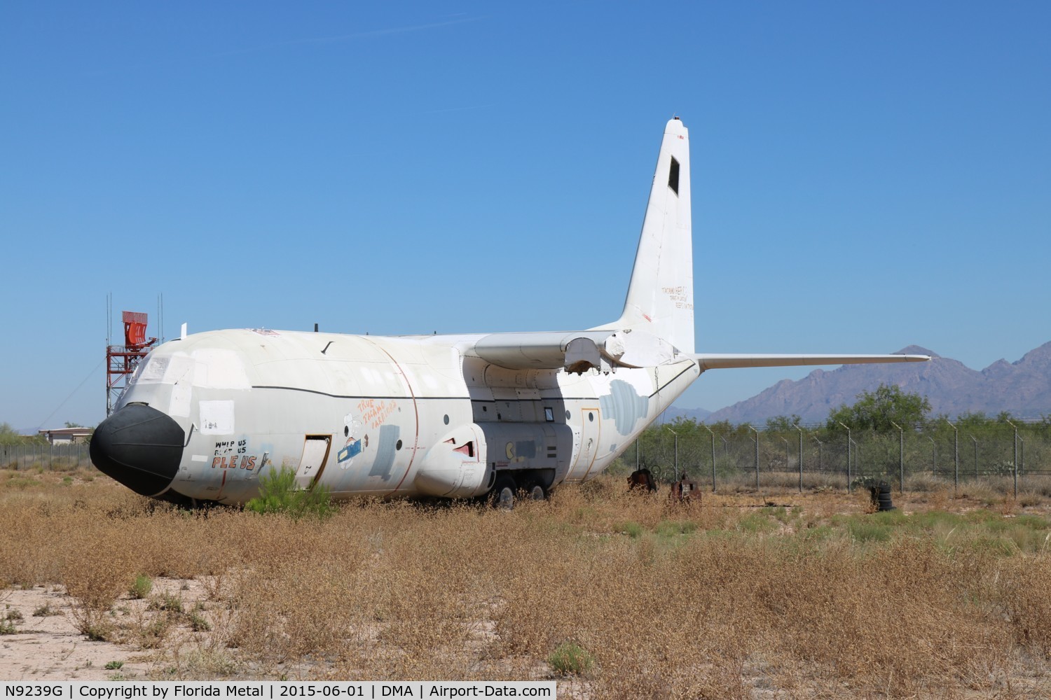 N9239G, Lockheed 382C C/N 382-4988, EC-130 without wings at Aircraft Restoration and Marketing   BuNo 162313