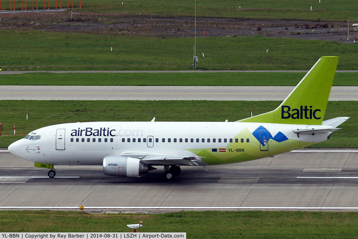 YL-BBN, 1992 Boeing 737-522 C/N 26683, Boeing 737-522 [26683] (Air Baltic) Zurich~HB 31/08/2014