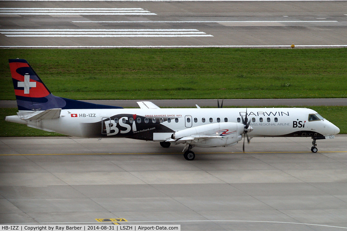 HB-IZZ, 1997 Saab 2000 C/N 2000-048, SAAB 2000 [048] (Darwin Airline) Zurich~HB 31/08/2014