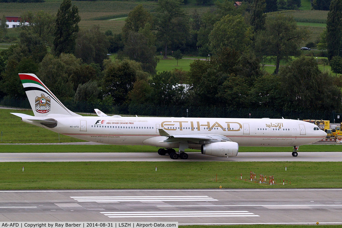 A6-AFD, 2011 Airbus A330-343X C/N 1205, Airbus A330-343E [1205] (Etihad Airways) Zurich~HB 31/08/2014