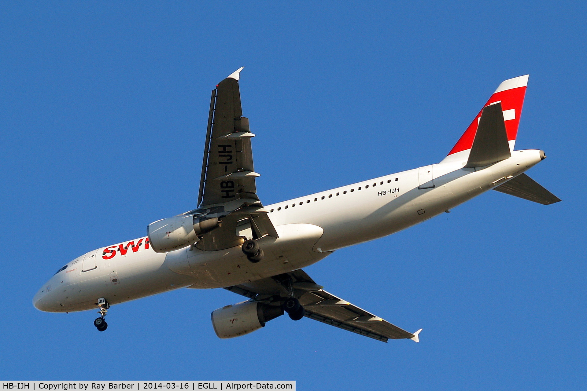 HB-IJH, 1996 Airbus A320-214 C/N 574, Airbus A320-214 [0574] (Swiss International Air Lines) Home~G 16/03/2014. On approach 27R.