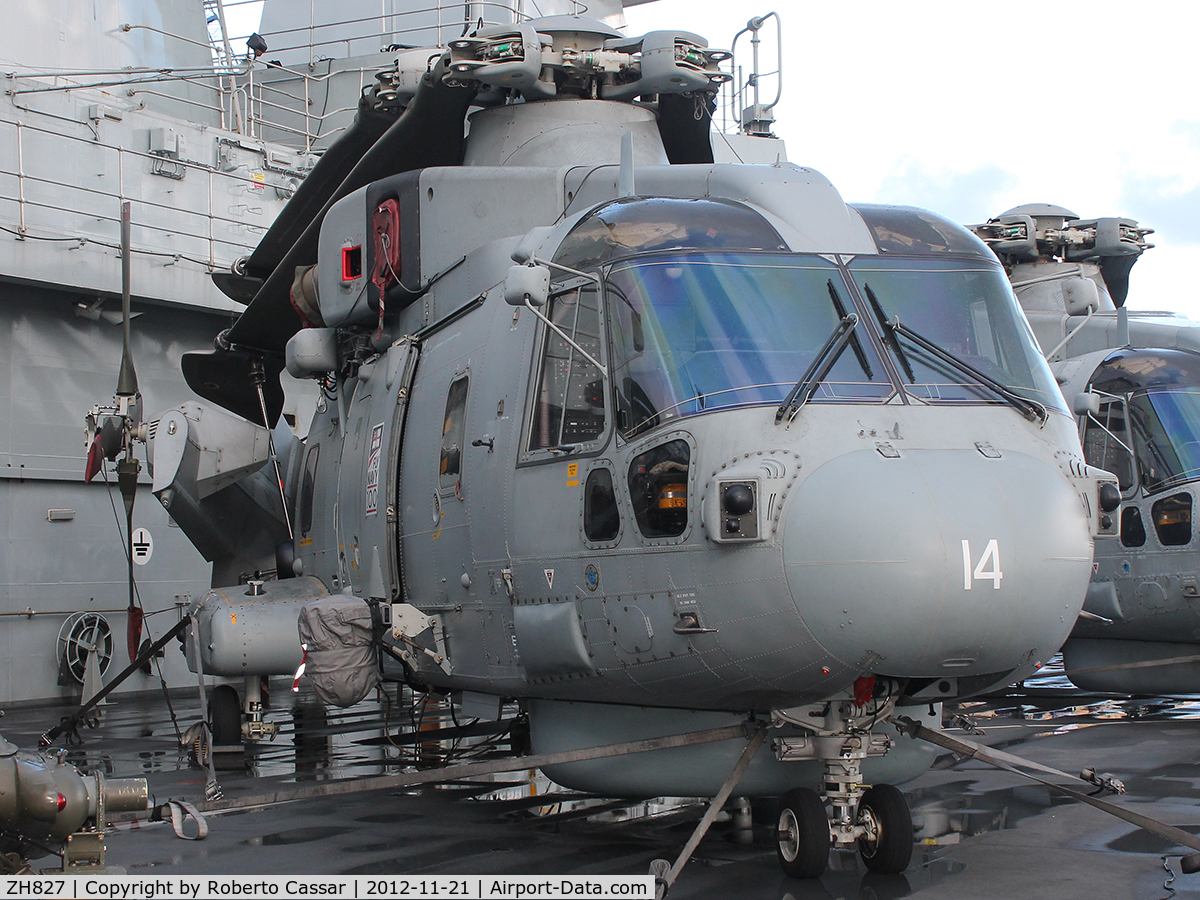 ZH827, 1998 AgustaWestland EH-101 Merlin HM.2 C/N 50037/RN07/MCSP20, HMS Illustrious
