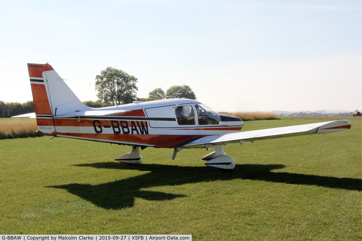 G-BBAW, 1973 Robin HR-100-210 II Safari C/N 167, Robin HR-100-210 II Safari at Fishburn Airfield, September 27th 2015.