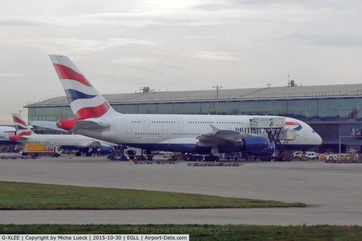 G-XLEE, 2013 Airbus A380-841 C/N 148, At Heathrow