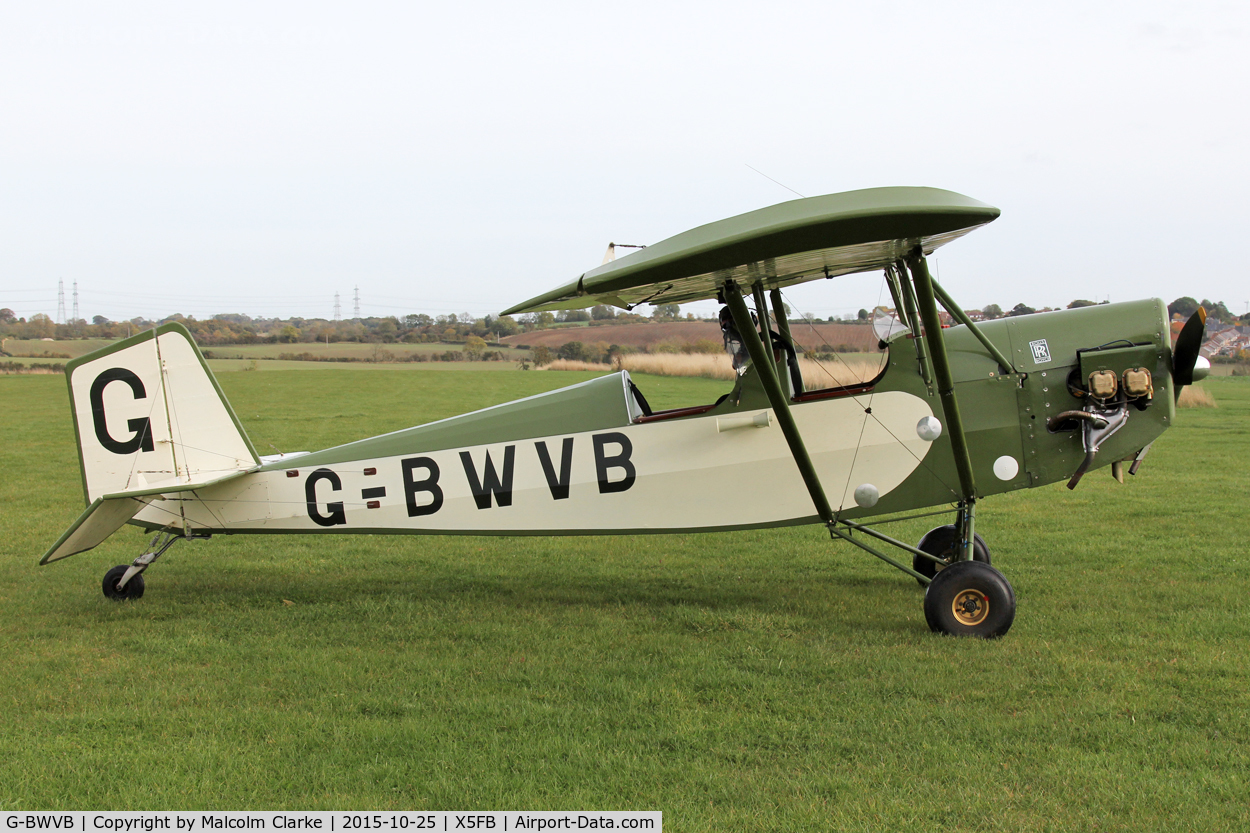 G-BWVB, 1997 Pietenpol Air Camper C/N PFA 047-11777, Pietenpol Air Camper. A visitor to Fishburn Airfield, October 25th 2015.