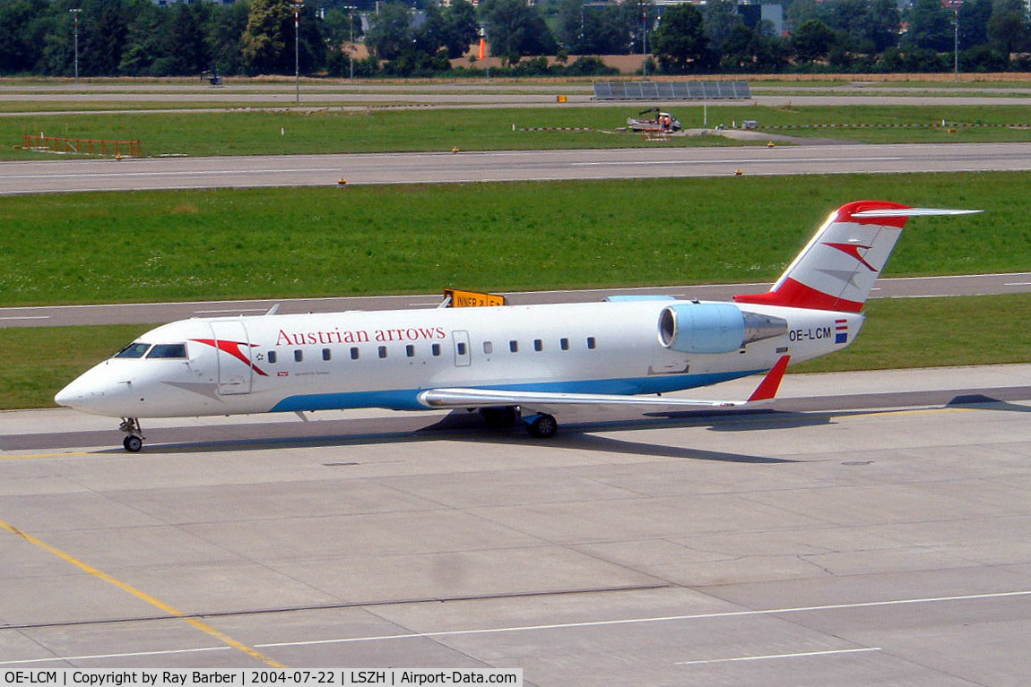OE-LCM, 1997 Canadair CRJ-200LR (CL-600-2B19) C/N 7205, Canadair CRJ-200LR [7205] (Austrian Arrows) Zurich~HB 22/07/2004