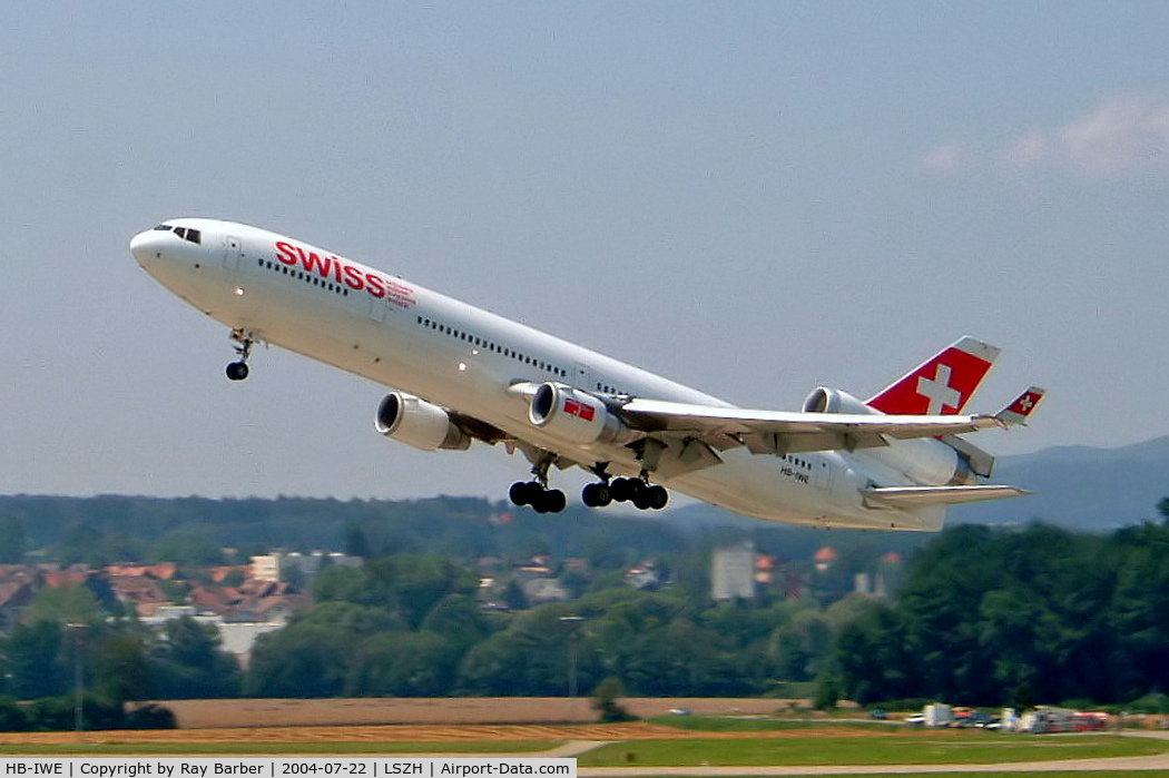 HB-IWE, 1991 McDonnell Douglas MD-11F C/N 48447, McDonnell-Douglas MD-11 [48447] (Swiss International Air Lines) Zurich~HB 22/07/2004