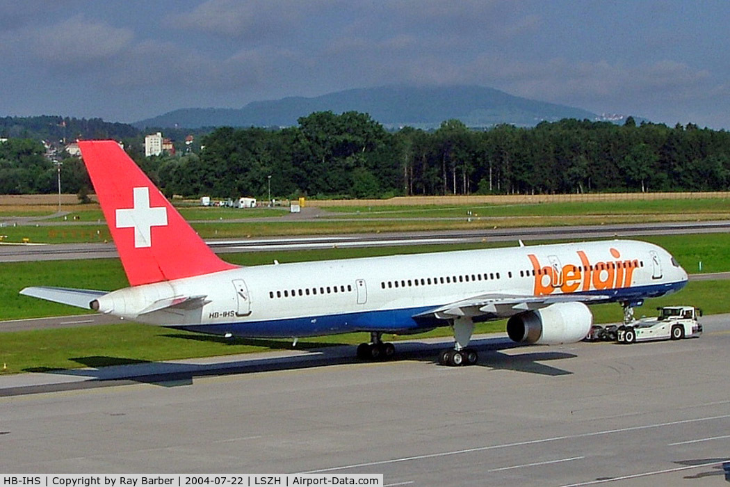HB-IHS, 2000 Boeing 757-2G5 C/N 30394, Boeing 757-2G5 [30394] (Belair) Zurich~HB 22/07/2004