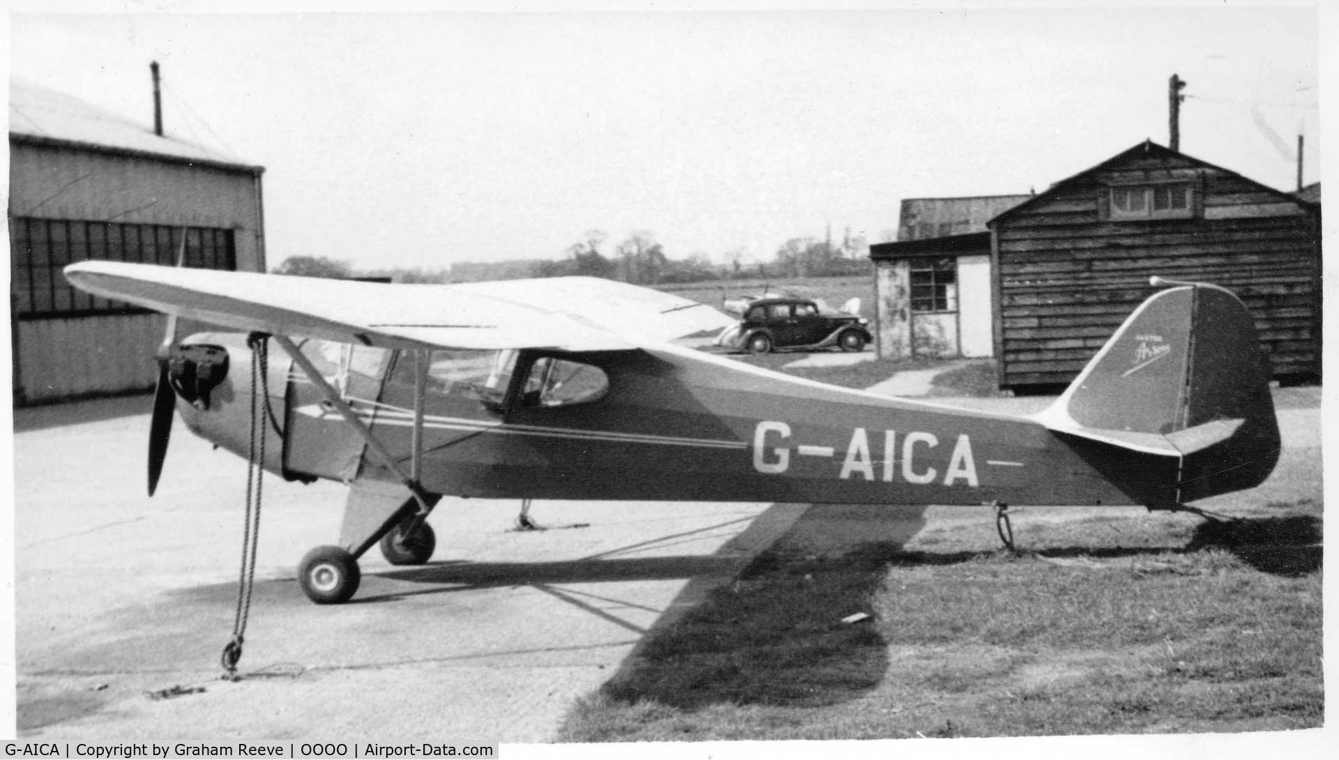 G-AICA, Auster J-2 Arrow C/N 1878, Recently found photograph, hence no information.
