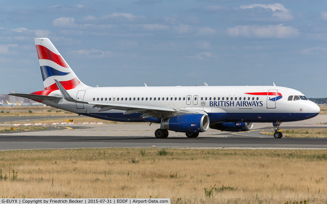 G-EUYX, 2014 Airbus A320-232 C/N 6155, departure via RW18W
