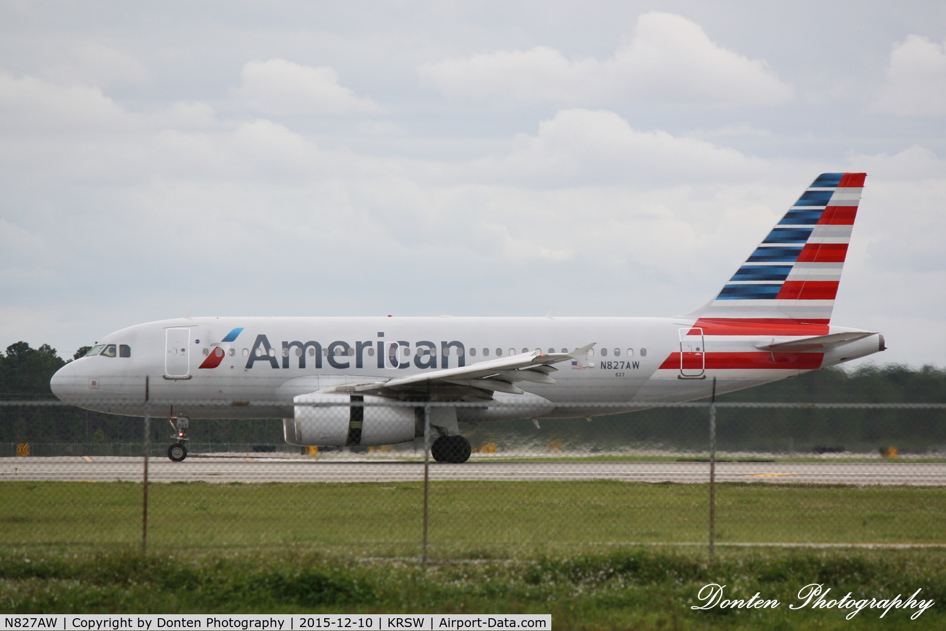 N827AW, 2001 Airbus A319-132 C/N 1547, American Flight 1839 (N827AW) arrives at Southwest Florida International Airport following flight from Philadelphia International Airport