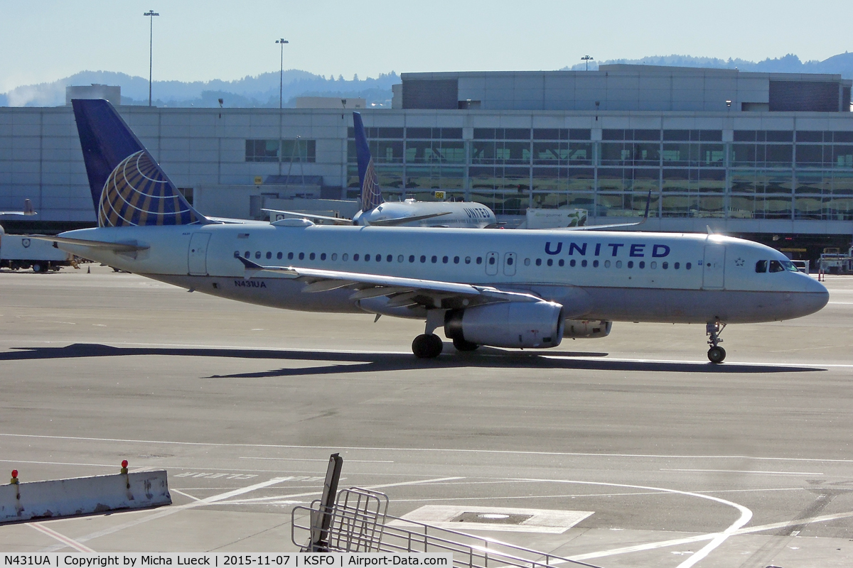 N431UA, 1996 Airbus A320-232 C/N 571, At San Francisco