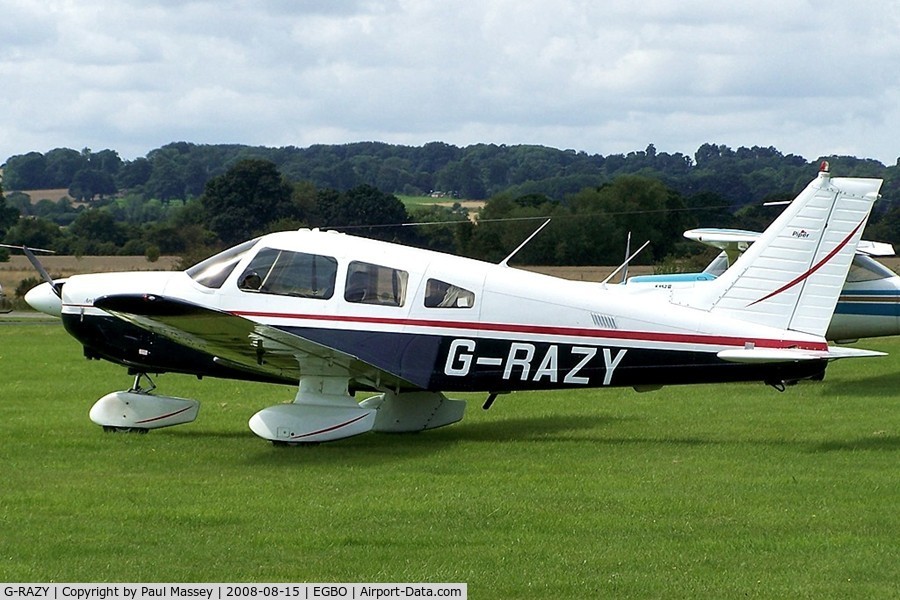 G-RAZY, 1979 Piper PA-28-181 Cherokee Archer II C/N 28-8090102, @ Halfpenny Green. EX:-G-REXS,N8093Y.