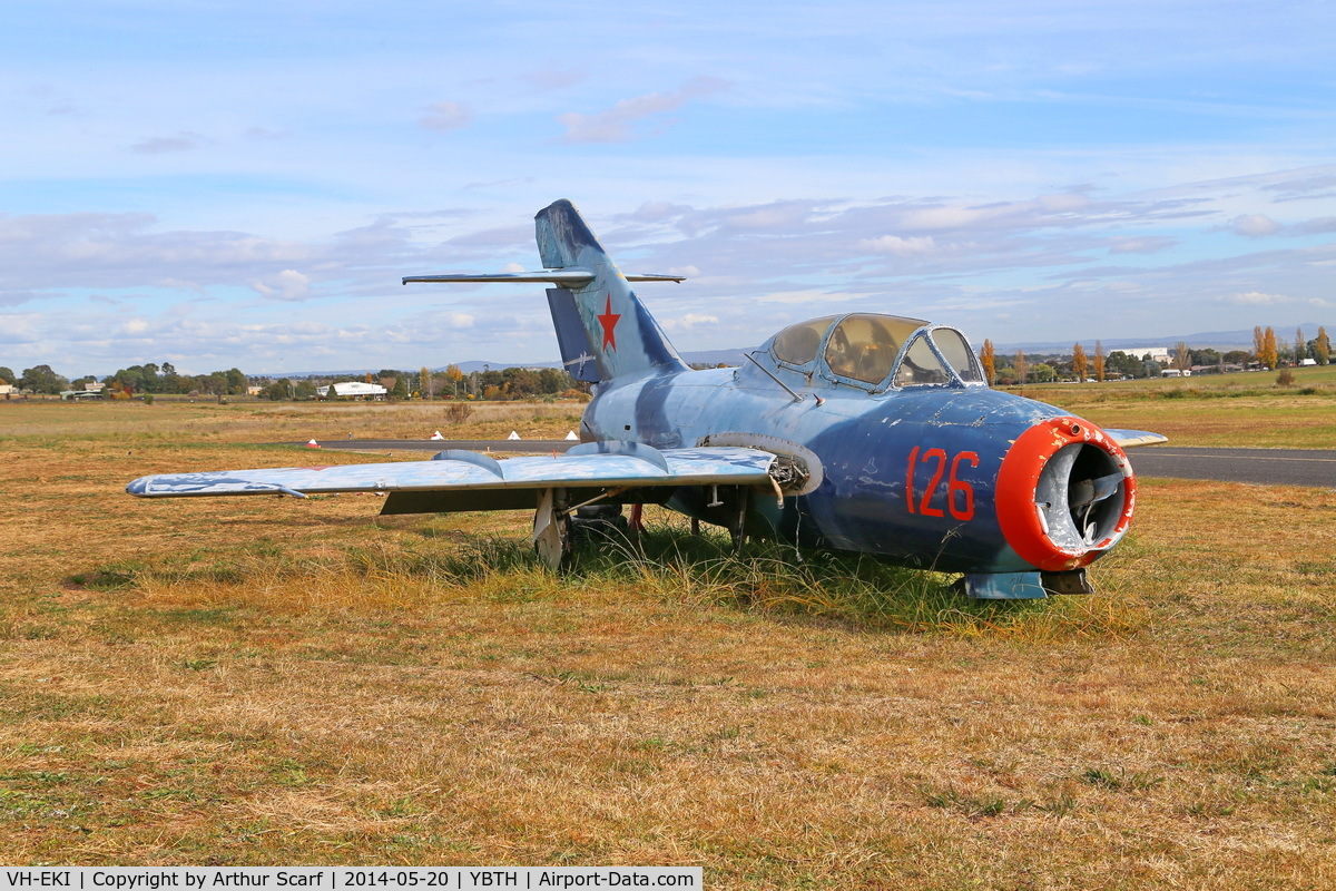 VH-EKI, 1952 Mikoyan-Gurevich MiG-15UTI C/N 10926, Bathurst NSW 20-05-2014
