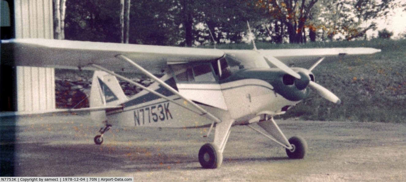 N7753K, 1950 Piper PA-20 Pacer C/N 20-570, Circa 1978 or so. Aircraft is pictured at Spring Hill Airpark. Airport · Lake Ariel, PA.