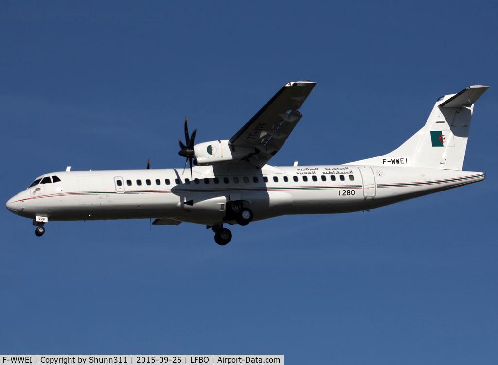 F-WWEI, 2015 ATR 72-600 C/N 1280, C/n 1280 - To be 7T-VPF