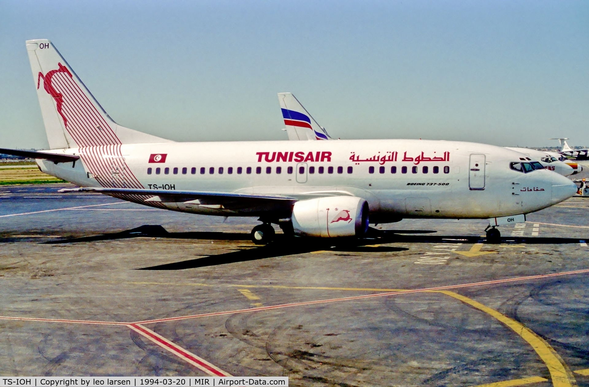 TS-IOH, 1993 Boeing 737-5H3 C/N 26640, Monastir 20.3.94