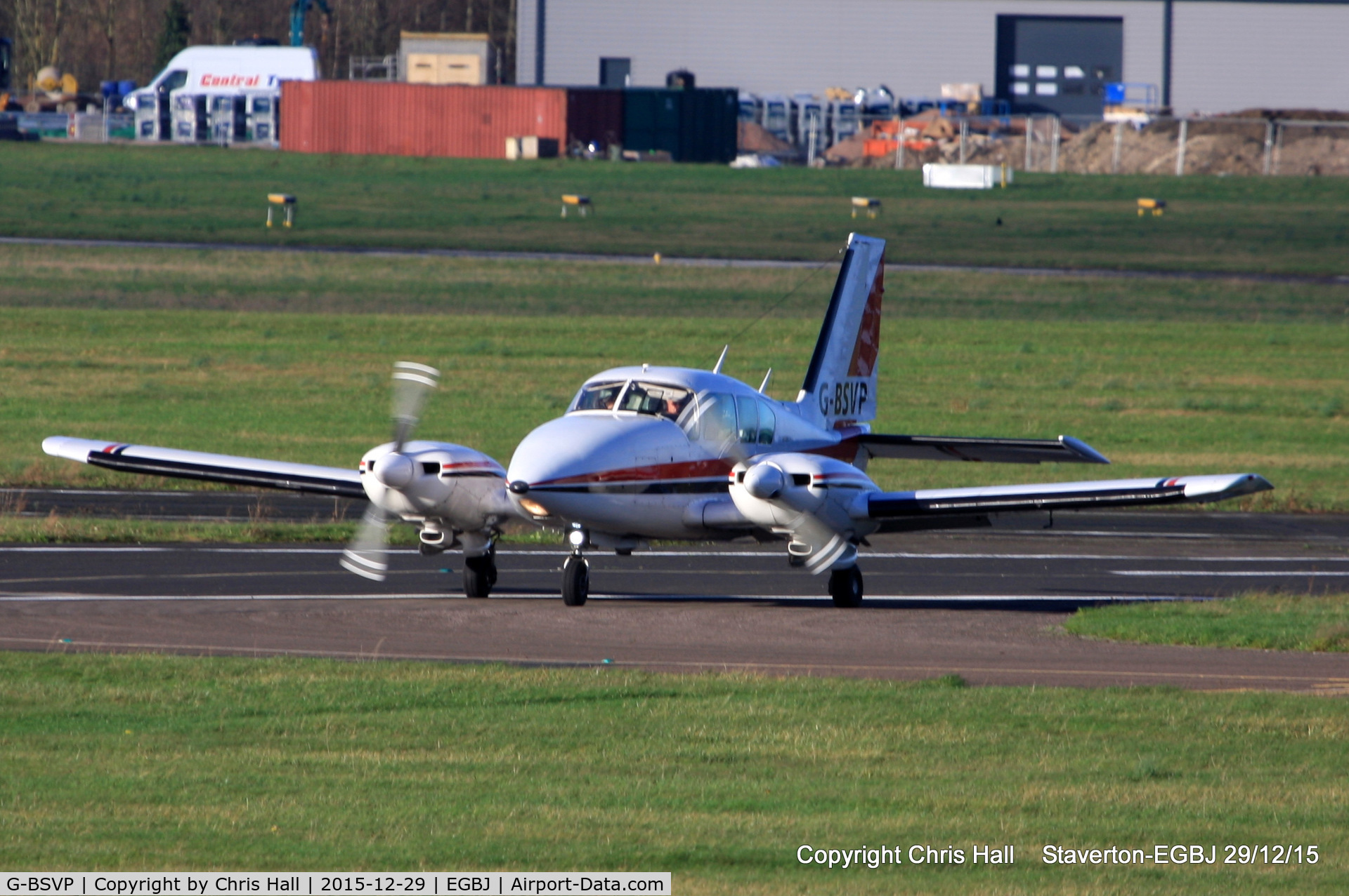 G-BSVP, 1977 Piper PA-23-250 Aztec C/N 27-7754115, at Staverton