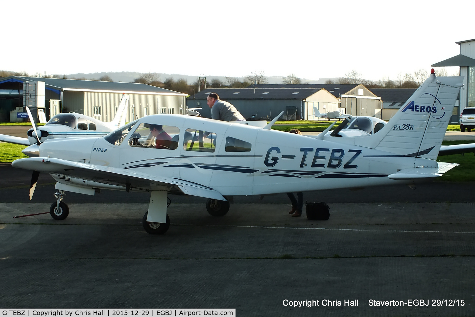 G-TEBZ, 1977 Piper PA-28R-201 Cherokee Arrow III C/N 28R-7737050, at Staverton