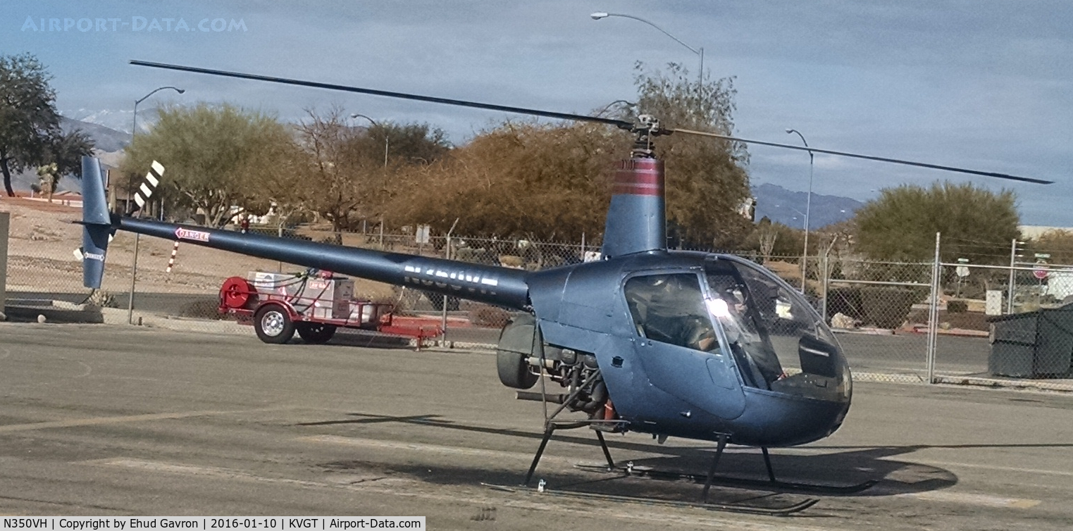 N350VH, Robinson R22 BETA C/N 2286, N350VH on the ground at 702 Helicopters at KVGT, rotors spun up, about to take off.

7C, wind 320 at 8, and 0911PST.