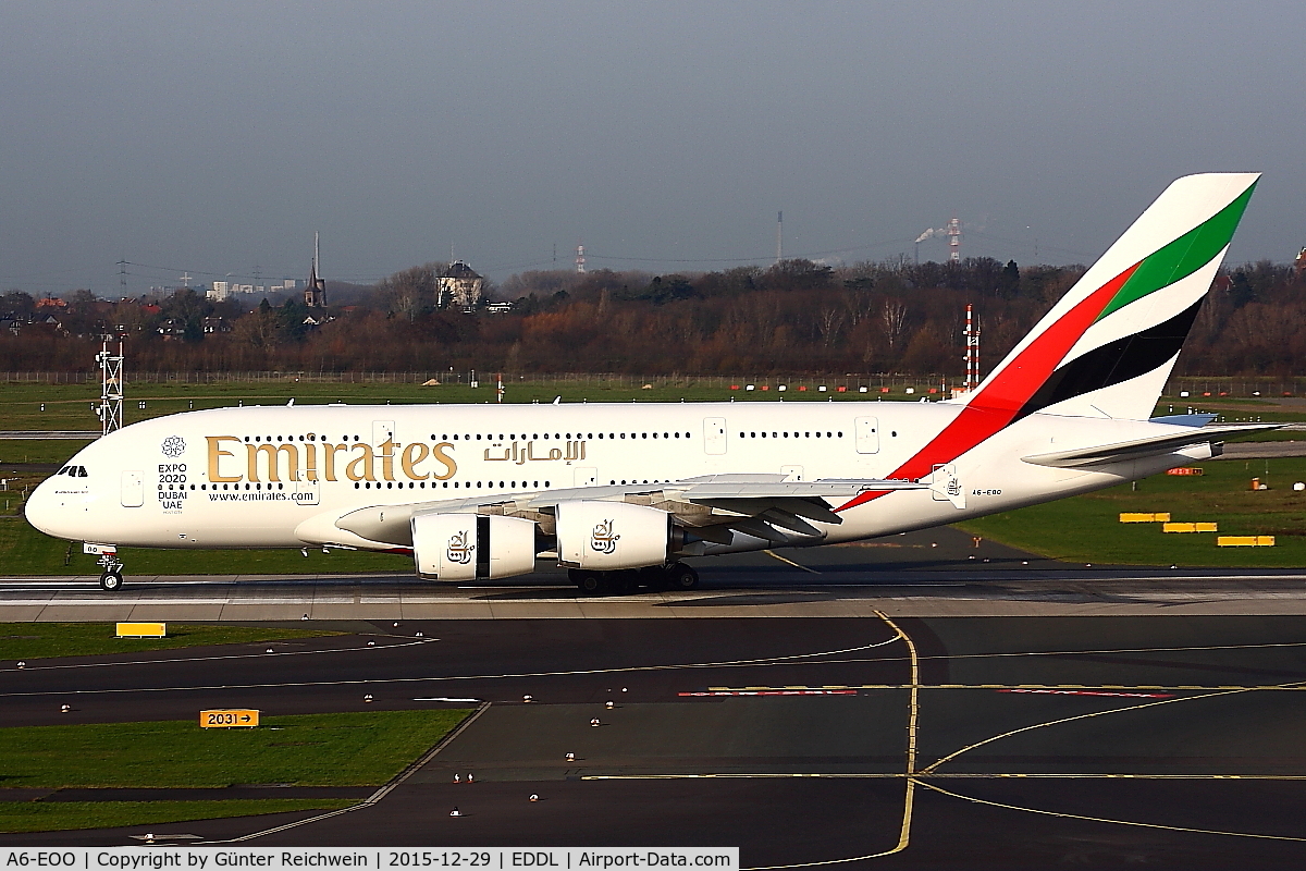 A6-EOO, 2015 Airbus A380-861 C/N 0190, Arriving