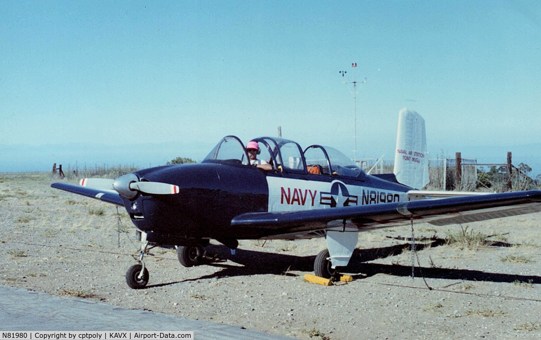 N81980, 1955 Beech D-45 Mentor C/N BG-225, Catalina airport-Late 1980s
