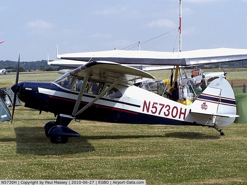 N5730H, 1949 Piper PA-16 Clipper C/N 16-342, @ the 100 years of flying @ Wolverhampton's Airfields anniversary fly-in.