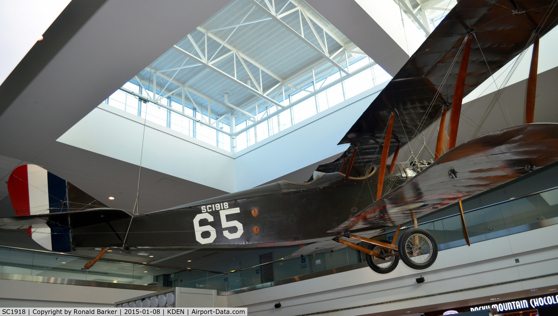 SC1918, Curtiss JN-4D Jenny C/N SC1918, Hanging from the ceiling - Denver