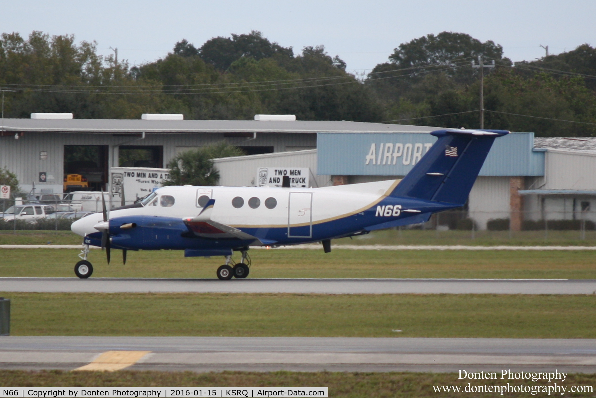 N66, 1987 Beech 300 C/N FF-1, Flight Check 66 (N66) departs Sarasota-Bradenton International Airport