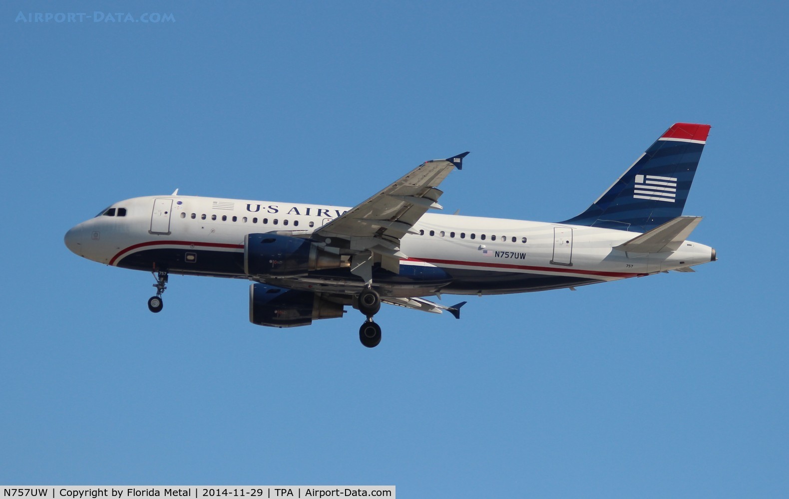N757UW, 2000 Airbus A319-112 C/N 1342, US Airways