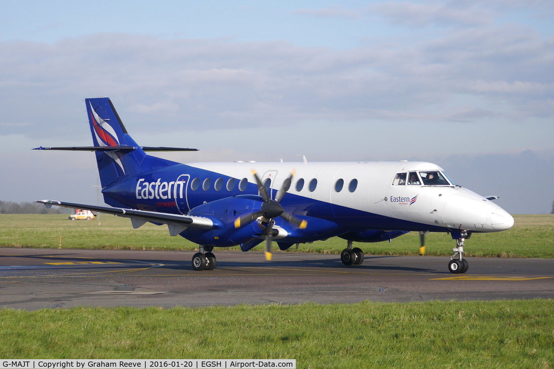 G-MAJT, 1994 British Aerospace Jetstream 41 C/N 41040, Just landed at Norwich.
