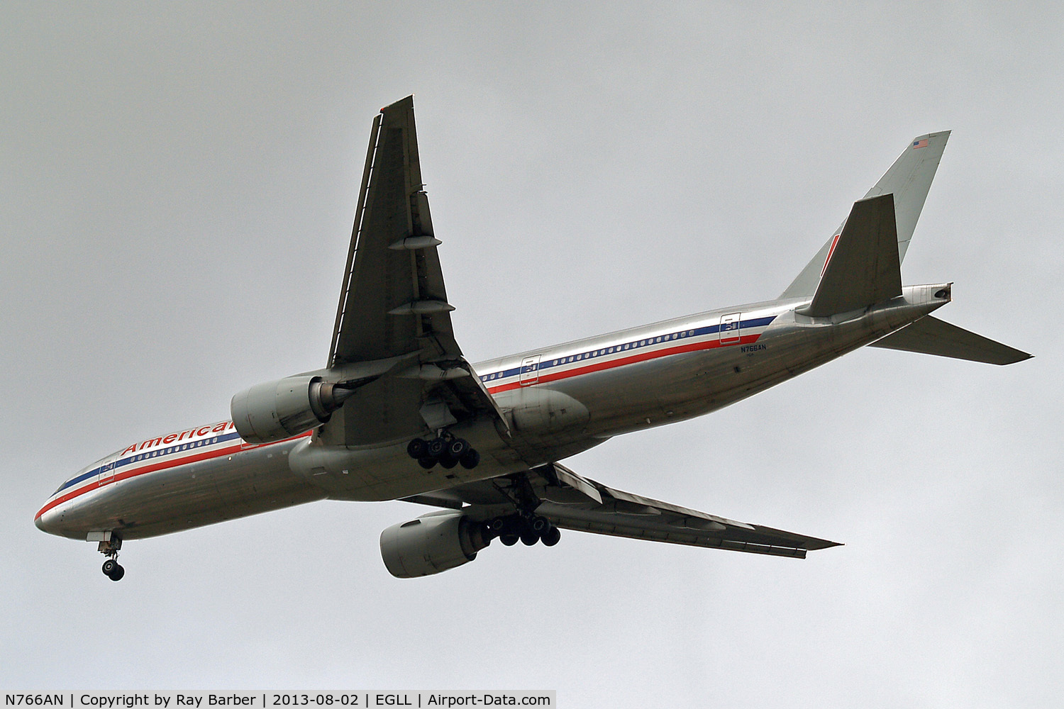 N766AN, 2003 Boeing 777-223/ER C/N 32880, Boeing 777-223ER [32880] (American Airlines) Home~G 02/08/2013. On approach 27R.