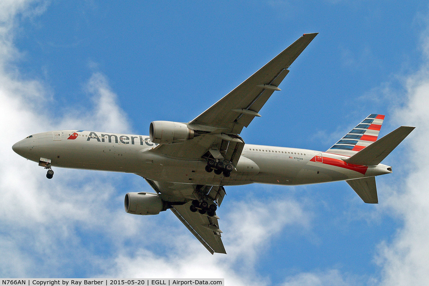 N766AN, 2003 Boeing 777-223/ER C/N 32880, Boeing 777-223ER [32880] (American Airlines) Home~G 20/05/2015. On approach 27R.
