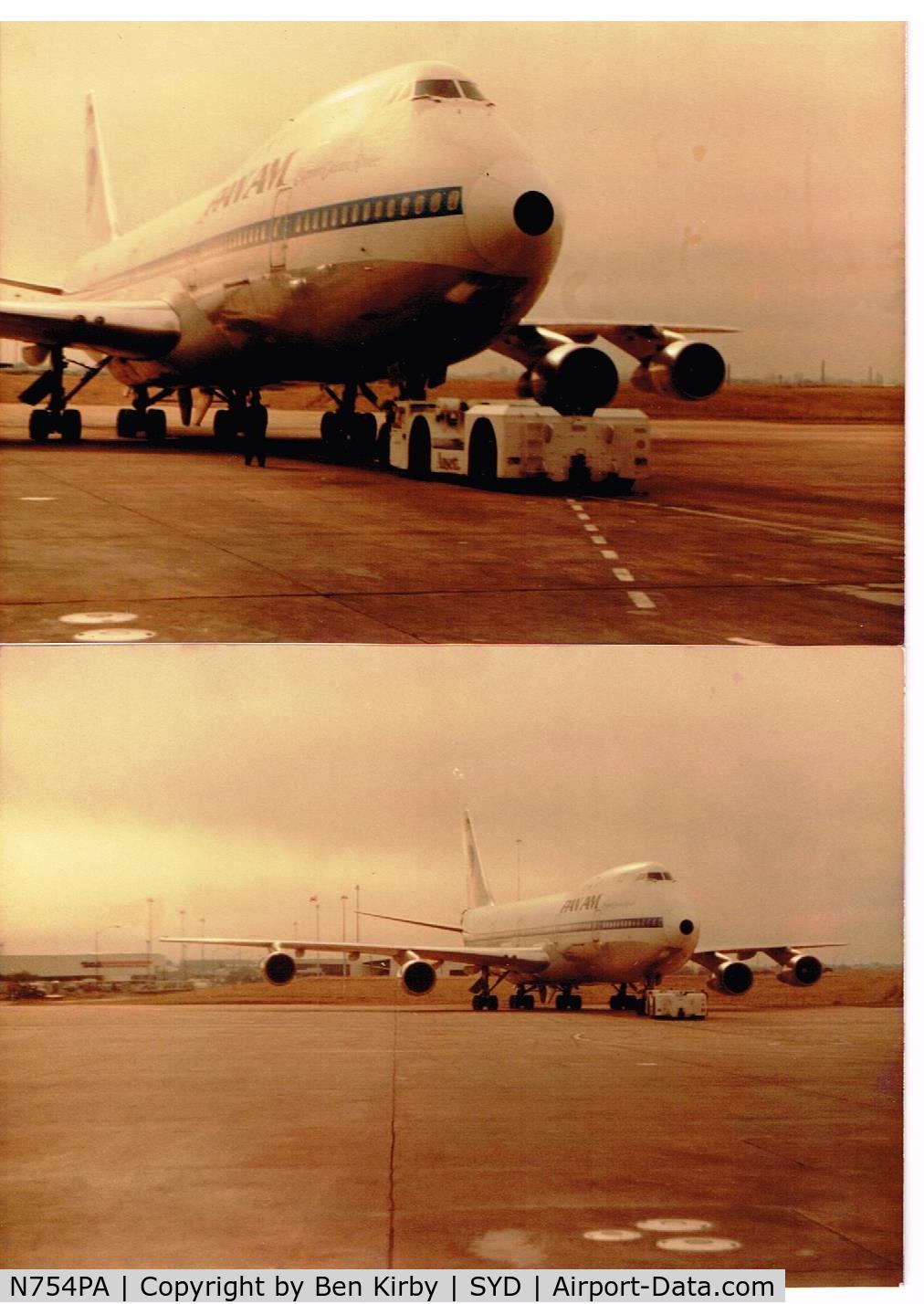 N754PA, 1970 Boeing 747-121 C/N 19658, Taken at Sydney airport in the 80s where I worked.