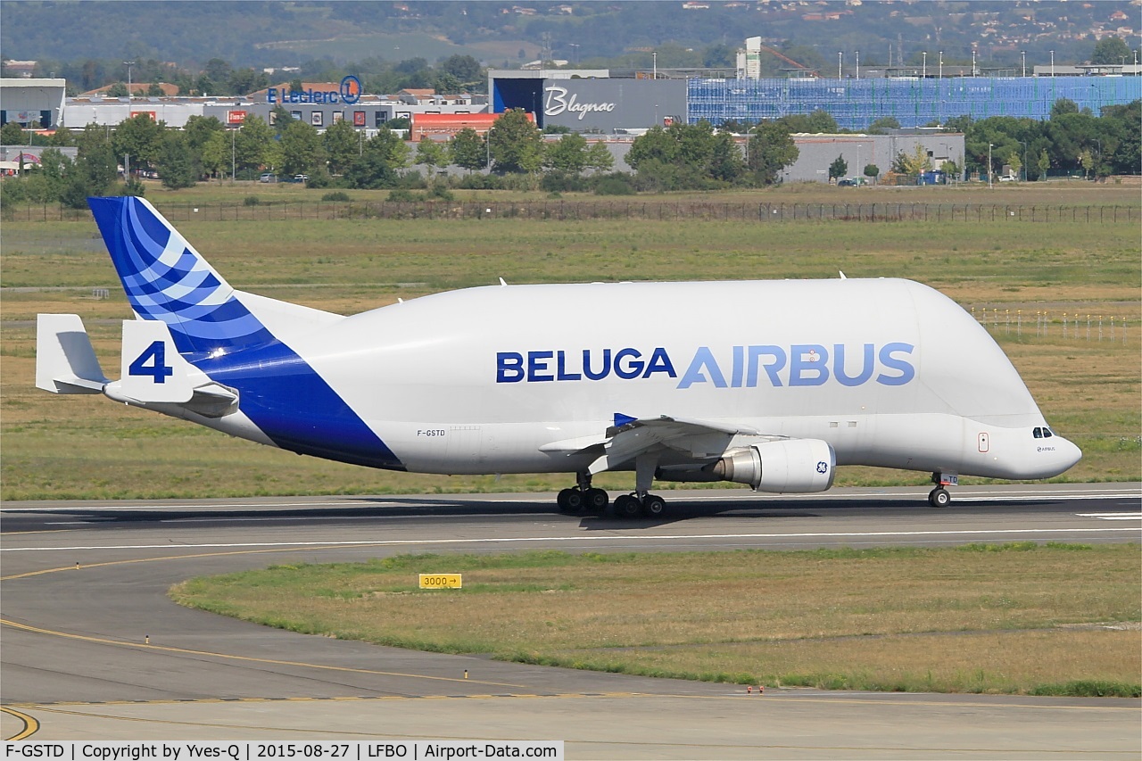 F-GSTD, 1998 Airbus A300B4-608ST Beluga C/N 776, Airbus A300B4-608ST Beluga, Take off run rwy 14R, Toulouse-Blagnac airport (LFBO-TLS)