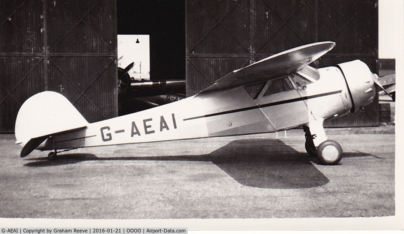 G-AEAI, Cessna C34 C/N 314, Recently discovered photograph.