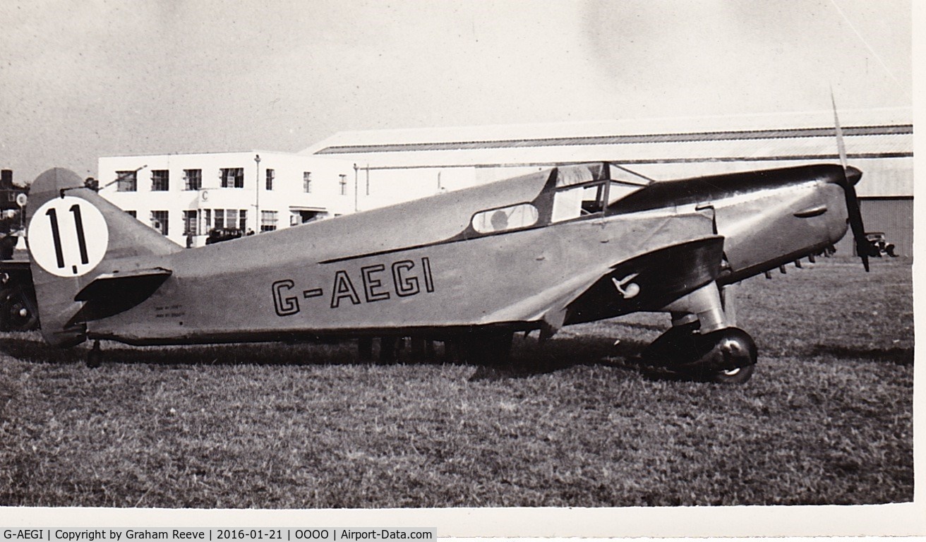 G-AEGI, Parnall Heck 2C C/N J11, Recently discovered photograph.